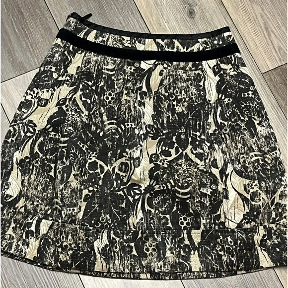 Weekends Max Mara Jacquard Velvet A Line Mini Skirt Tan Black M Work Night Out - Picture 8 of 8